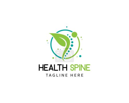 Illustration for Chiropractic spine dot logo icon vector template nature health human - Royalty Free Image