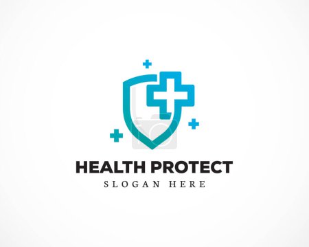 Illustration for Health protect logo line creative design illustration vector simple symbol - Royalty Free Image