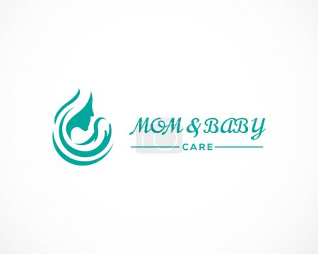 Illustration for Mom and baby logo baby care design vector - Royalty Free Image