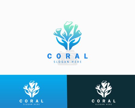 Téléchargez les illustrations : Logo corail icône design créatif vecteur - en licence libre de droit