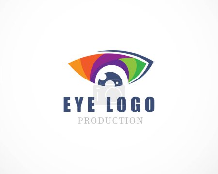Ilustración de Plantilla vectorial de diseño Eye Logo. Iconos multimedia multicolores. Concepto de Logotipo de Visión Creativa. Ojos coloridos Logo visión. - Imagen libre de derechos