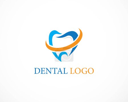 Téléchargez les illustrations : Logo dentaire clinique dentaire Modèle vectoriel de conception abstraite Conception de style linéaire. Médecin dentaire médical Logotype icône concept - en licence libre de droit
