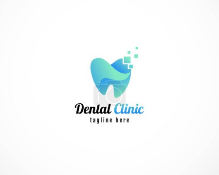 Illustration for Dental Clinic Dental Logo Abstract design vector template Linear style design. Dental doctor medical Logotype icon concept. - Royalty Free Image