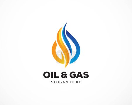 Illustration for Modern Styled Logo for Oil and Gas Business Company. - Royalty Free Image