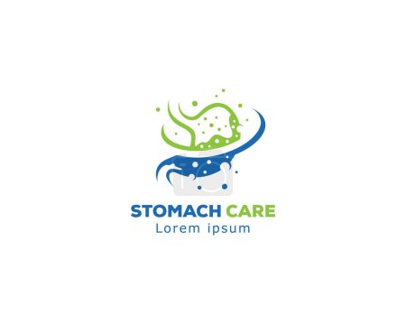 Téléchargez les illustrations : Conception de logo de soins de l'estomac vecteur de concept, modèle de conception de logo d'estomac - en licence libre de droit