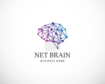 Téléchargez les illustrations : Net cerveau logo technologie logo idée créative cerveau conception modèle - en licence libre de droit