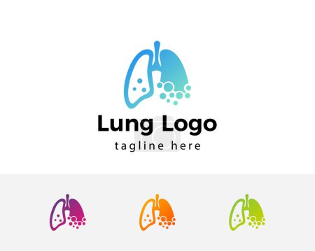 Téléchargez les illustrations : Modèle de logo de soins des poumons vecteur de conception, emblème, concept de conception, symbole créatif, icône - en licence libre de droit