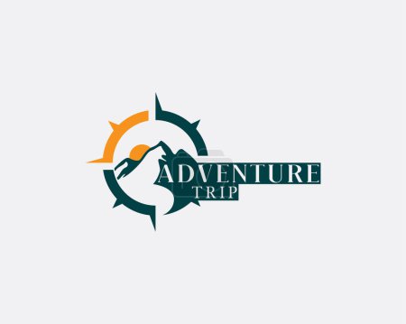 Illustration for Adventure creative logo design template mountain symbol - Royalty Free Image