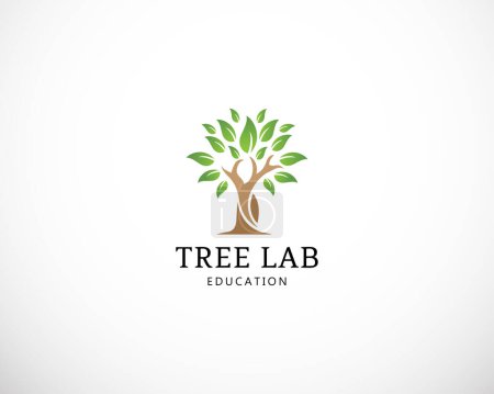 Illustration for Tree lab logo design nature creative simple - Royalty Free Image