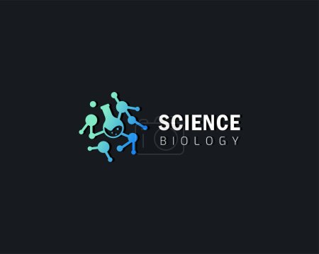 Ilustración de Logo science creative lab biology diseño de moléculas - Imagen libre de derechos
