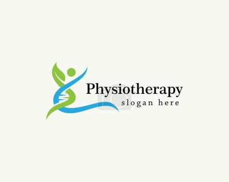 Ilustración de Fisioterapia logo diseño creativo naturaleza general salud natural - Imagen libre de derechos