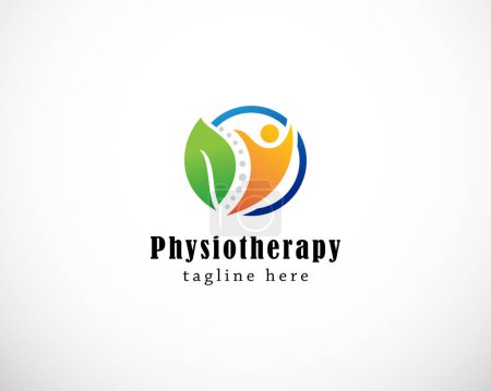 Ilustración de Fisioterapia logo diseño naturaleza creativa - Imagen libre de derechos