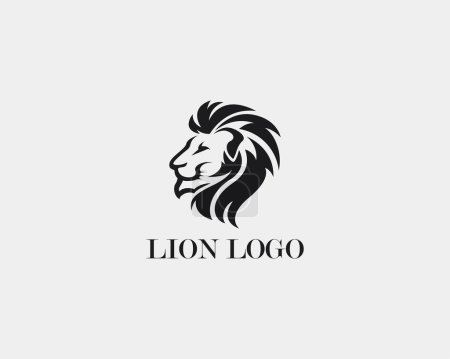 Illustration for Lion logo black vector head lion art design - Royalty Free Image