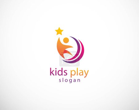 Illustration for Kids play logo creative education color - Royalty Free Image