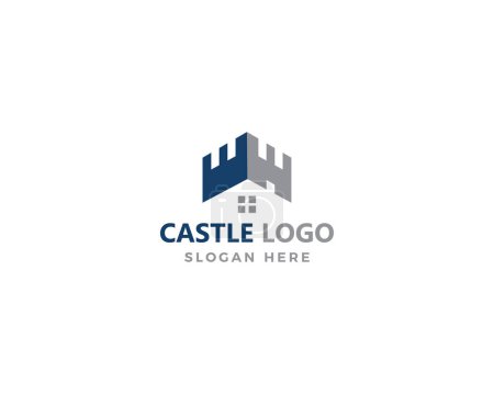 Ilustración de Logo del castillo vector diseño creativo - Imagen libre de derechos