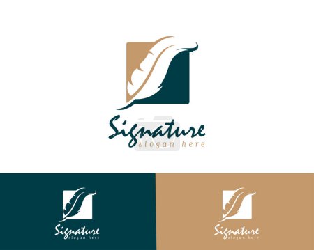 Illustration for Signature logo symbol design template - Royalty Free Image