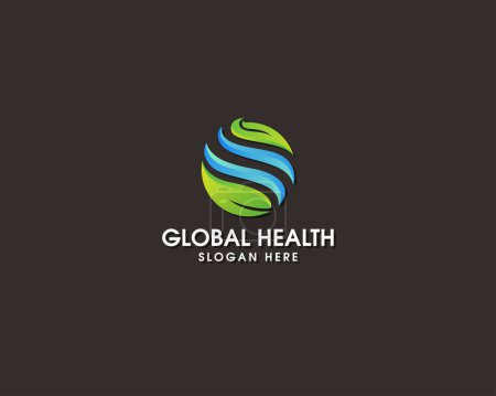 Téléchargez les illustrations : Santé mondiale nature logo design créatif - en licence libre de droit