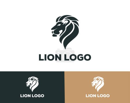 Illustration for Lion logo head creative design template - Royalty Free Image