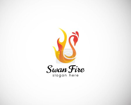 Téléchargez les illustrations : Logo de feu de cygne conception de concept créatif - en licence libre de droit