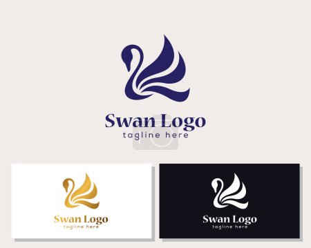 Téléchargez les illustrations : Logo de cygne logo d'entreprise créatif symbole de conception - en licence libre de droit