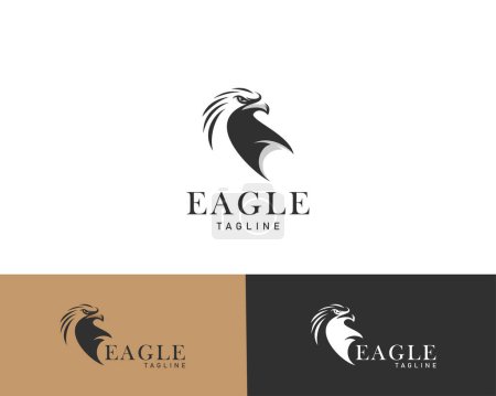 Téléchargez les illustrations : Aigle logo design art noir vecteur - en licence libre de droit