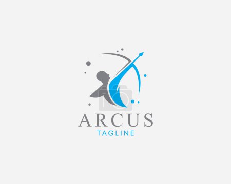 Téléchargez les illustrations : Archer logo design créatif signe symbole - en licence libre de droit