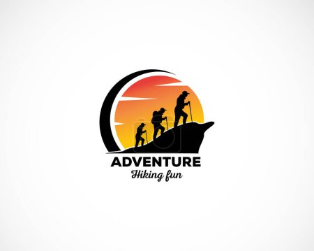 Ilustración de Logo aventura creativo senderismo diseño ilustración - Imagen libre de derechos
