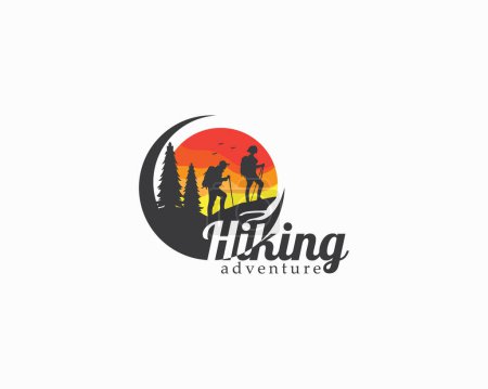 Illustration for Adventure creative logo design illustration vector hiking - Royalty Free Image