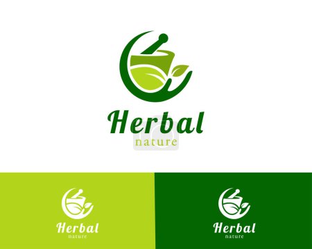 Illustration for Herbal creative logo health leave design template - Royalty Free Image