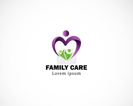Ilustración de Cuidado de la familia logo diseño moderno abstracto - Imagen libre de derechos
