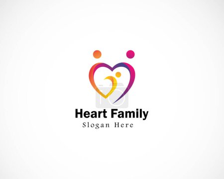 Illustration for Heart family logo creative design template - Royalty Free Image