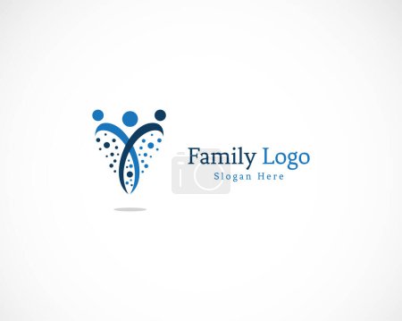 Ilustración de Cuidado de la familia logo concepto creativo personas corazón abstracto - Imagen libre de derechos