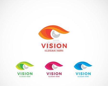Ilustración de Visión logo diseño creativo color de ojos - Imagen libre de derechos