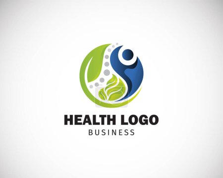 Illustration for Health logo design concept nature leave spine - Royalty Free Image