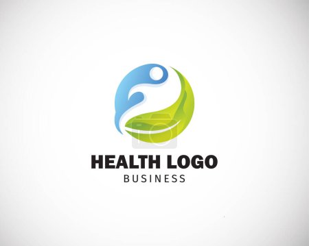 Illustration for Health logo design concept nature leave people circle globe - Royalty Free Image