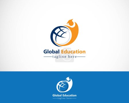 Téléchargez les illustrations : Logo éducatif mondial illustration créative vecteur - en licence libre de droit