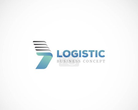 Ilustración de Logotipo logístico diseño creativo negocio flecha signo símbolo - Imagen libre de derechos