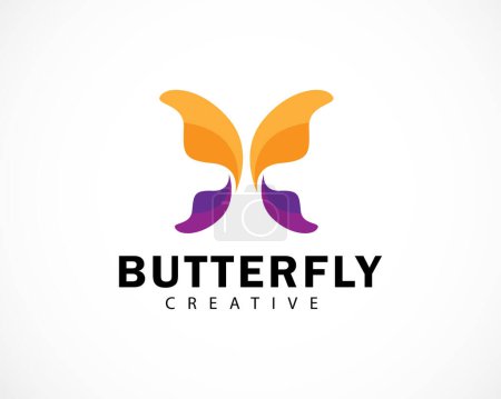 Téléchargez les illustrations : Papillon logo conception créative concept couleur icône moderne symbole - en licence libre de droit