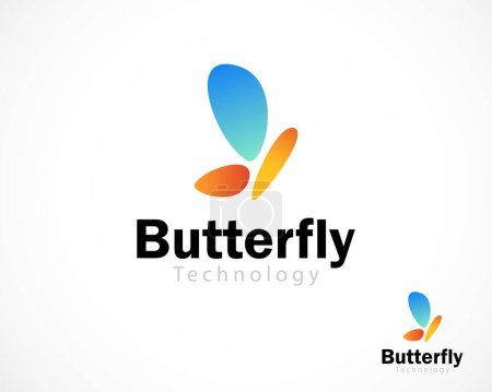 Ilustración de Logo de mariposa. Diseño de logotipos de línea de lujo. Logotipo de símbolo de mariposa premium universal. tecnología - Imagen libre de derechos