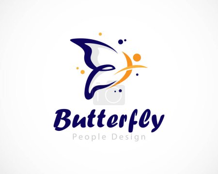Téléchargez les photos : Modèle de logo vectoriel pour les soins spa, beauté et détente. Lady butterfly. Beauté et santé. - en image libre de droit
