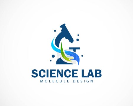 Téléchargez les illustrations : Science laboratoire logo génétique créative conception concept molécule icône - en licence libre de droit
