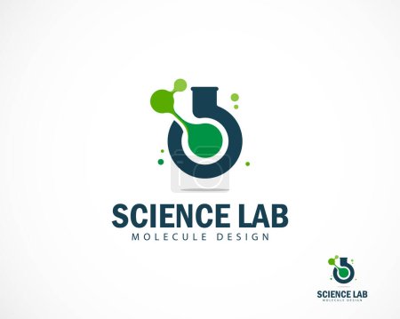 Illustration for Science lab logo creative molecule design concept biology - Royalty Free Image