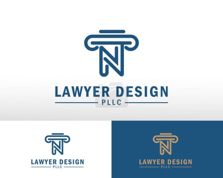 Illustration for Corporate law trend line logo icon vector design. Universal law, lawyer, sword scale column creative premium symbol idea. - Royalty Free Image