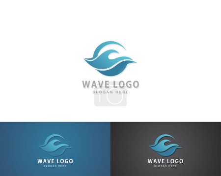 Illustration for Wave logo creative circle ocean sign symbol - Royalty Free Image