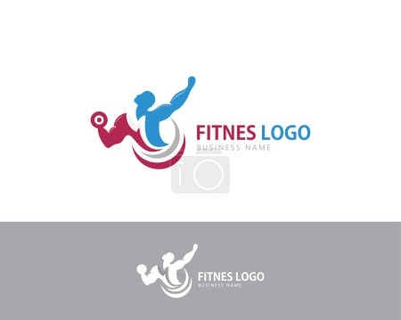 Ilustración de Poder fitness logo creativo deporte afición ilustración energía diseño - Imagen libre de derechos