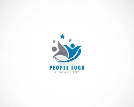 Illustration for People logo creative care education team family kids happy - Royalty Free Image