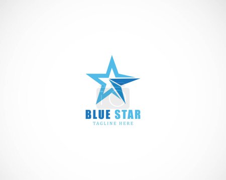 Téléchargez les illustrations : Logo étoile bleue signe créatif symbole emblème d'entreprise - en licence libre de droit