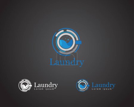 Illustration for Laundry logo creative illustration design store business - Royalty Free Image