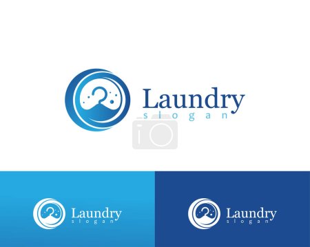 Illustration for Laundry logo creative clean wash design template - Royalty Free Image
