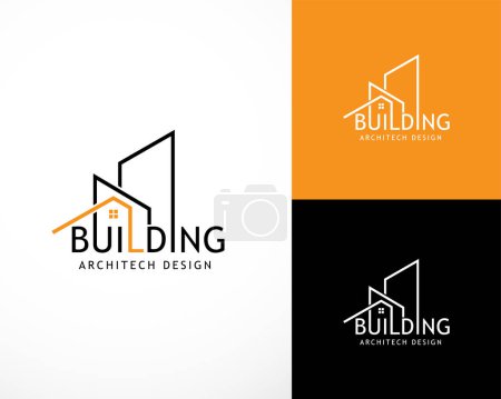 Téléchargez les illustrations : Bâtiment logo architecte conception créatif illustration simple vecteur - en licence libre de droit
